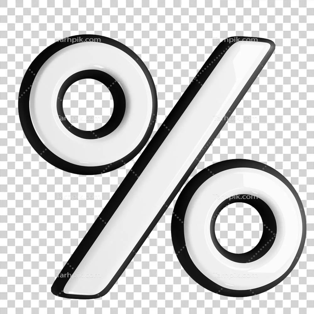 عکس دوربری آیکن درصد سه بعدی با طراحی مدرن و جذاب