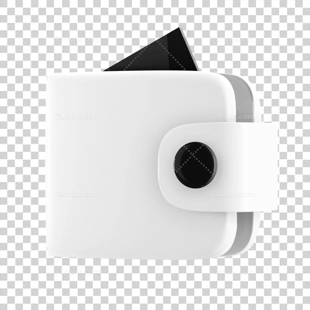 عکس دوربری آیکون کیف پول سه بعدی با طراحی منحصر به فرد و زیبا