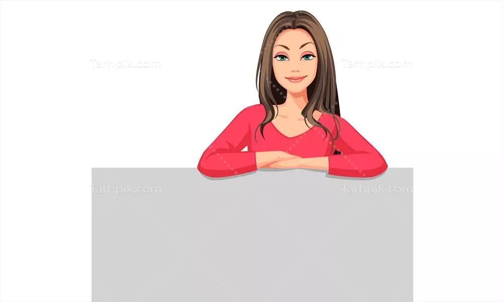 وکتور زنان زیبا در حال ایستادن در برابر تابلو و محو تماشا