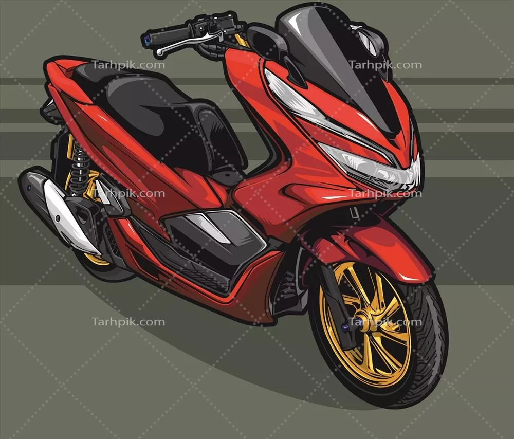 وکتور موتورسیکلت قرمز: نماد سرعت و هیجان در دنیای دوچرخ ها