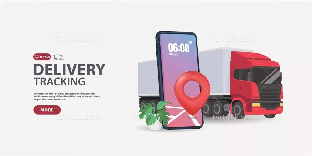 وکتور خدمات سریع تحویل 3D با کامیون: بررسی وضعیت تحویل