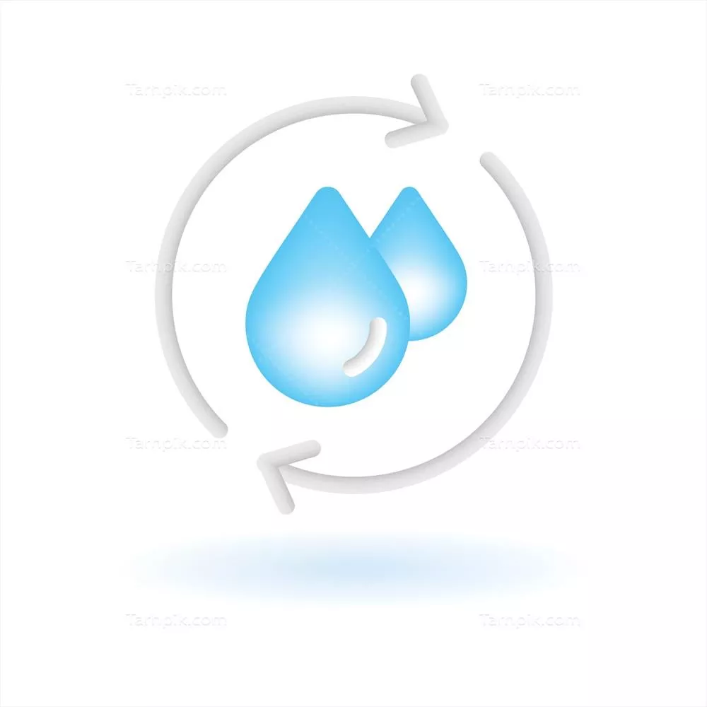 وکتور نماد آیکون قطره آب سهبعدی برای انرژی هیدرو و پایداری محیط زیست