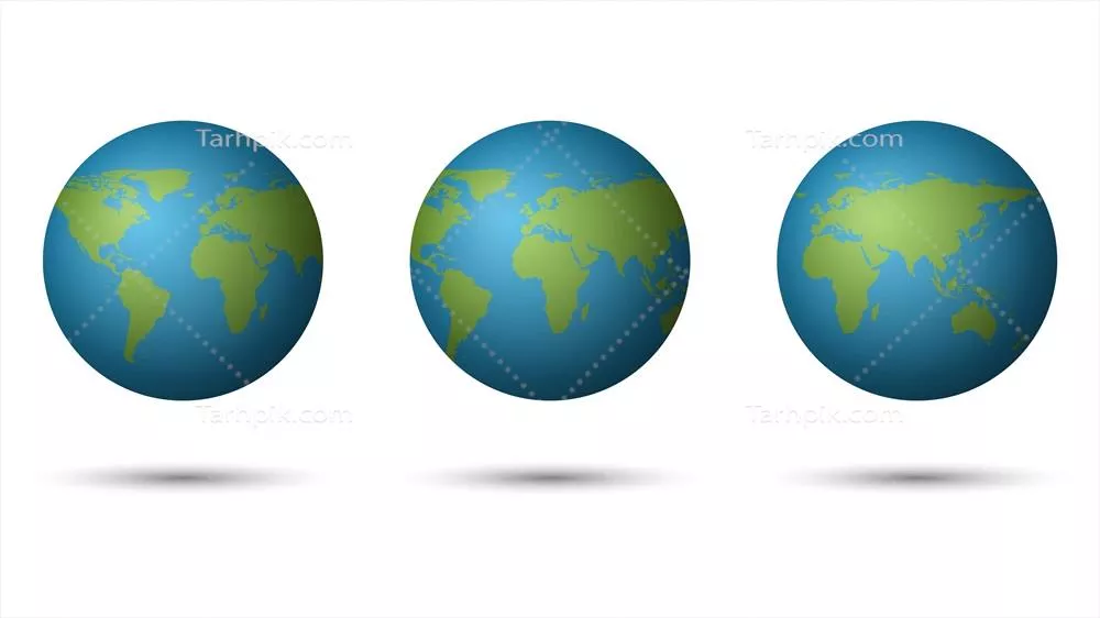 زمین سهبعدی بر روی زمینه سفید - وکتور گرافیکی خلاقانه و مدرن