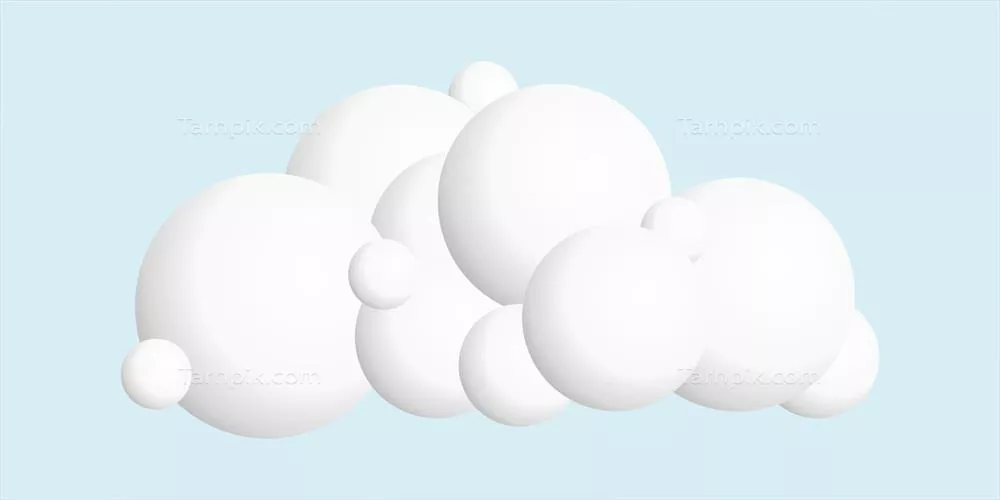 وکتور آیکون ابر سه بعدی سفید با طراحی مدرن و زیبا