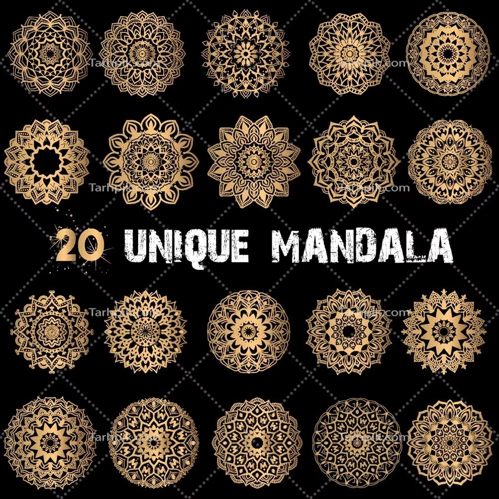 وکتور ست لاکچری و سنتی مندل با طراحی های زیبا و خاص برای دکوراسیون منزل