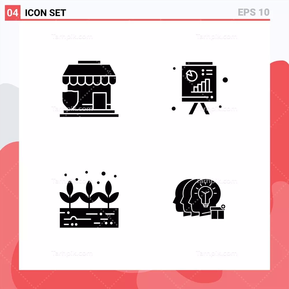 وکتور مفهوم نماد چهارگانه برای وب‌سایت‌ها، موبایل و اپلیکیشن‌های بیمه