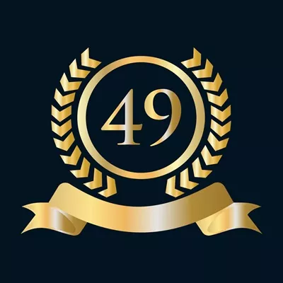 وکتور جشن سالگرد 49ام با طراحی لوکس طلایی و مشکی برای اشرافی ترین مراسم