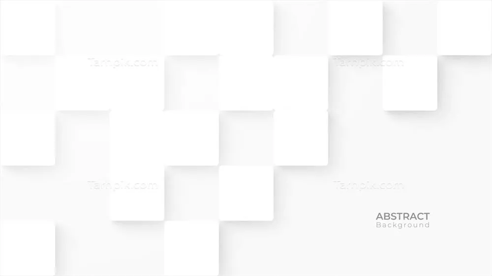 وکتور پس‌زمینه سه‌بعدی مدرن انتزاعی با الگوی هندسی مربع سفید و خاکستری