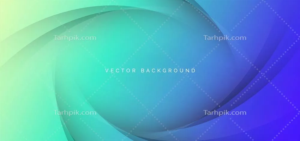 وکتور بک گراند مدرن با گرادیان سبز و آبی تیره و منحنی های انتزاعی
