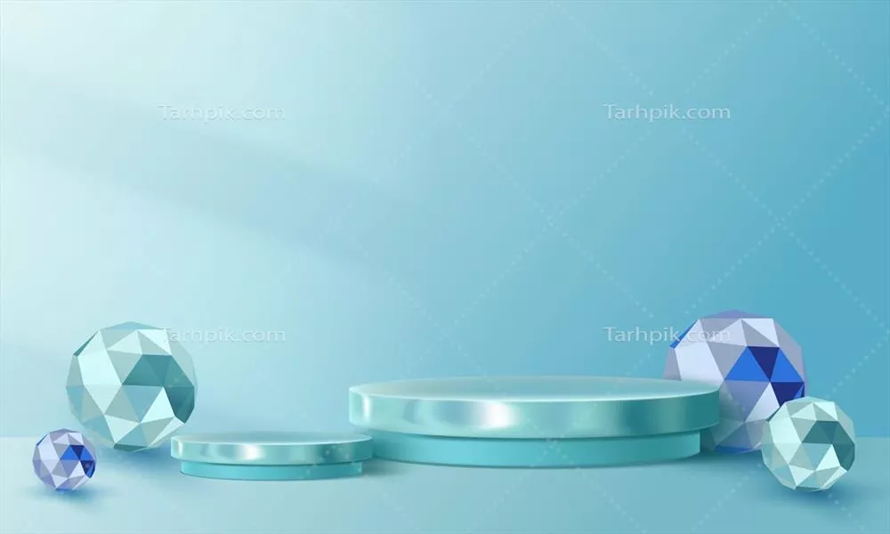 وکتور پس‌زمینه هندسی حداقلی با رنگ آبی و اشکال انتزاعی