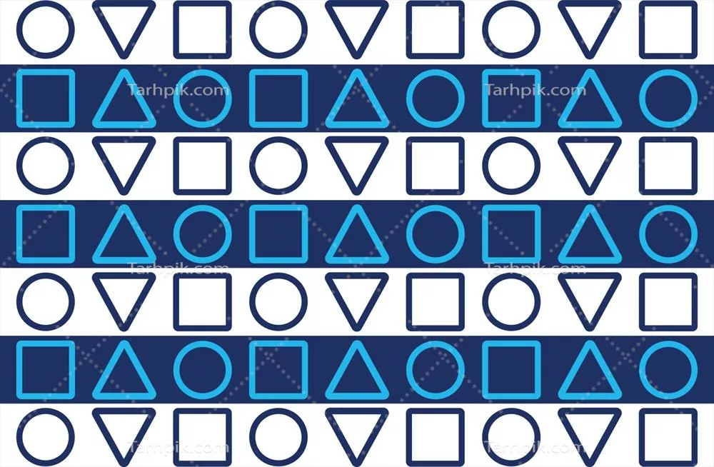 وکتور پسزمینه الگوهای انتزاعی با دایره، مربع و مثلث به صورت ترکیبی