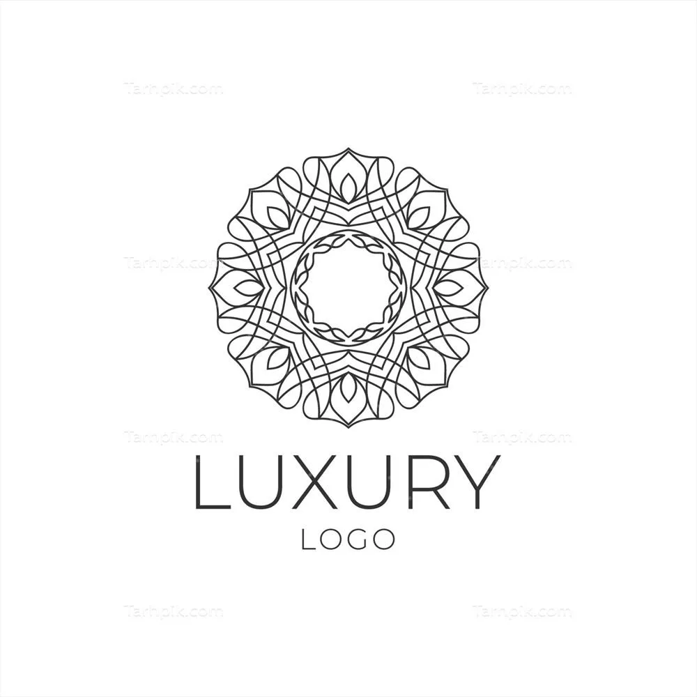 وکتور طراحی لوگوی لوکس و انتزاعی از عناصر هنری با خطوط مدور