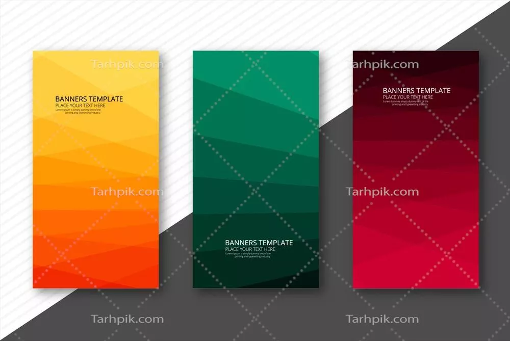 وکتور مجموعه طراحی الگوی بنر برش کاغذی انتزاعی و رنگارنگ