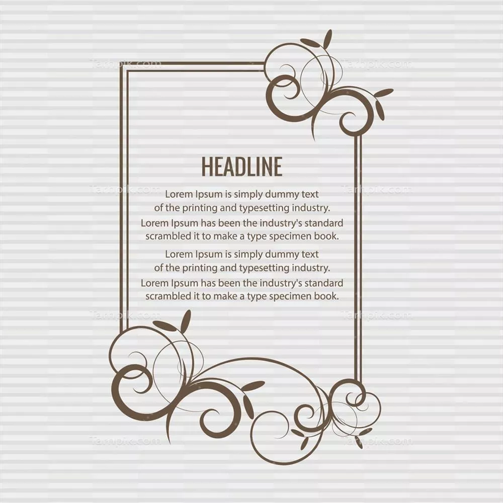 وکتور طراحی کادر دکوری و انتزاعی با الگوهای گلدار زیبا