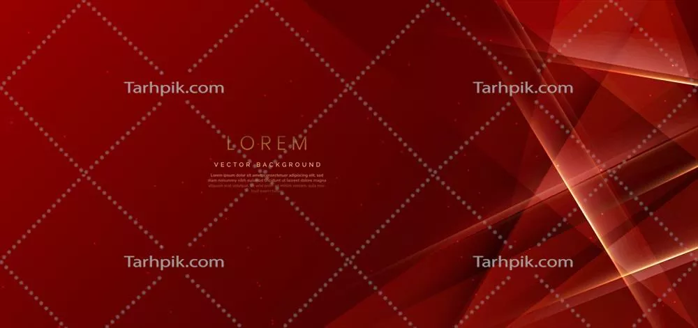وکتور پسزمینهی انتزاعی و زیبا با رنگ قرمز و خط طلایی شیک