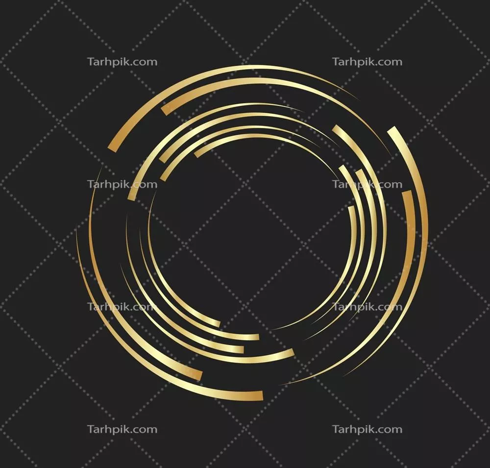 وکتور طراحی لوگوی لوکس با خطوط طلایی انتزاعی در فرم دایره ای