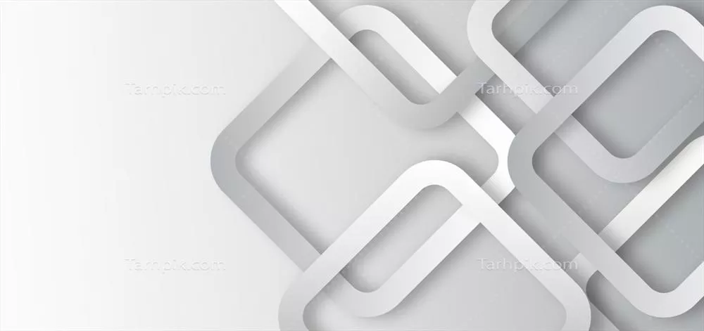 وکتور شکل هندسی انتزاعی با سایه در پسزمینه خاکستری و سفید مربع