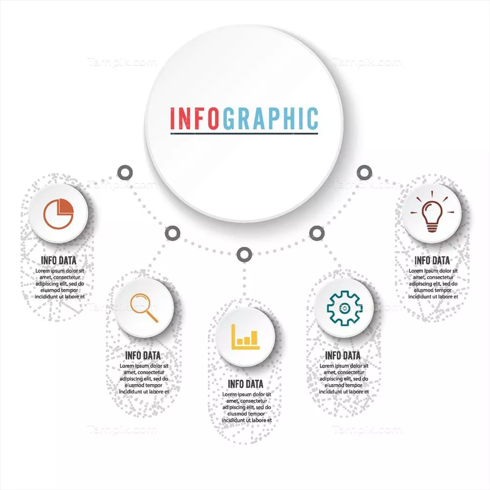 قالب اینفوگرافیک انتزاعی با گزینههای عددی و طراحی وکتور
