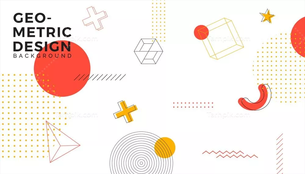 وکتور پسزمینه انتزاعی با اشکال مدرن و هندسی به سبک ممفیس