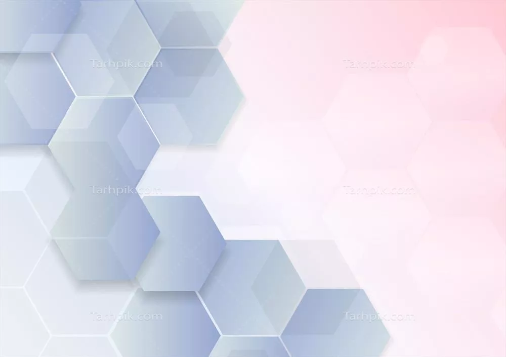 وکتور طرح مدرن انتزاعی با طراحی شش ضلعی و پسزمینه همپوشانی برای مفاهیم علمی و پزشکی