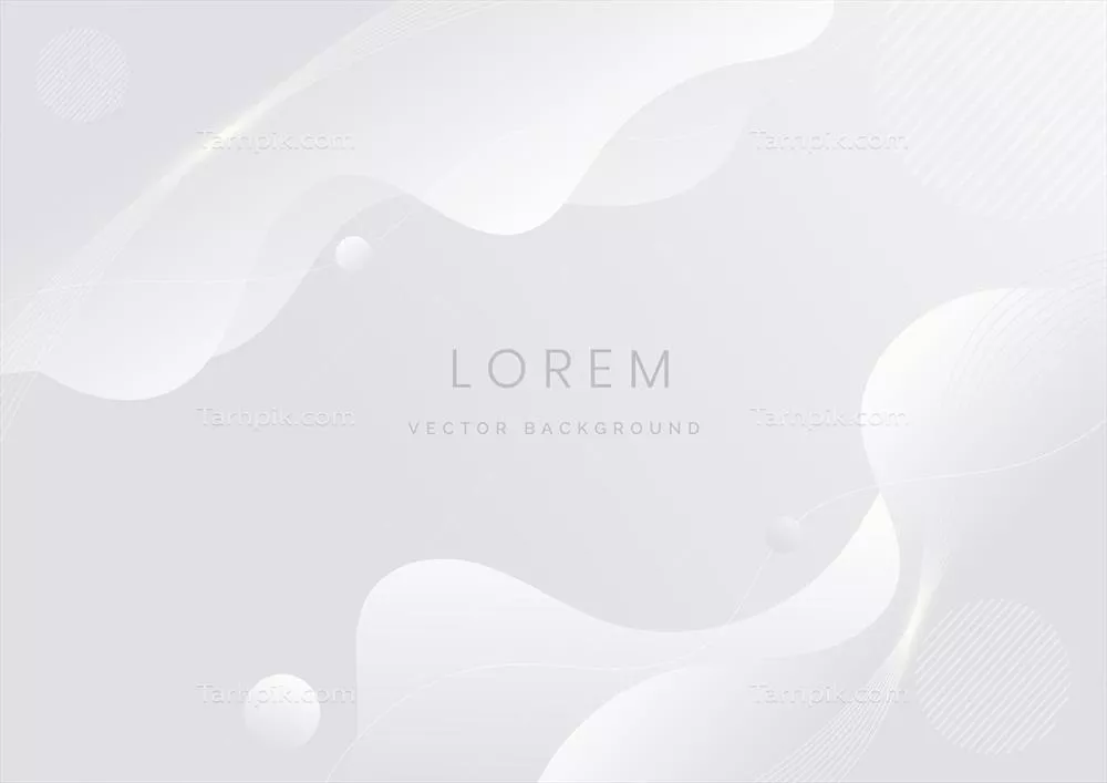وکتور پس‌زمینه انتزاعی مدرن با شکل‌های مایع سفید و خاکستری
