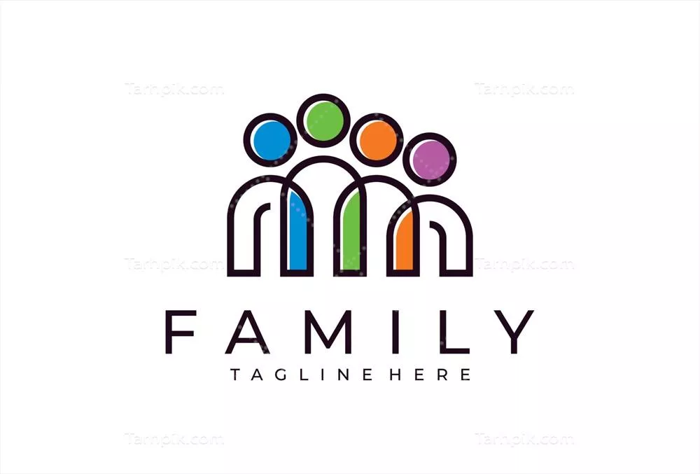 وکتور آیکون خطی لوگوی انسانی انتزاعی برای استفادههای مختلف