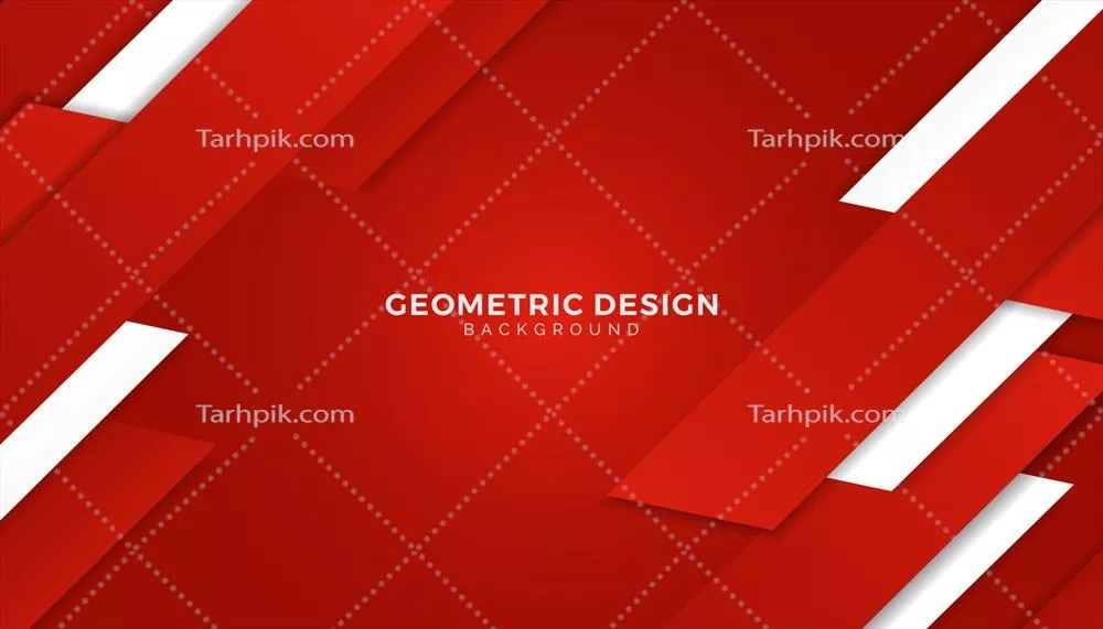وکتور پسزمینه هندسی تجریدی با تداخل رنگهای قرمز و سفید
