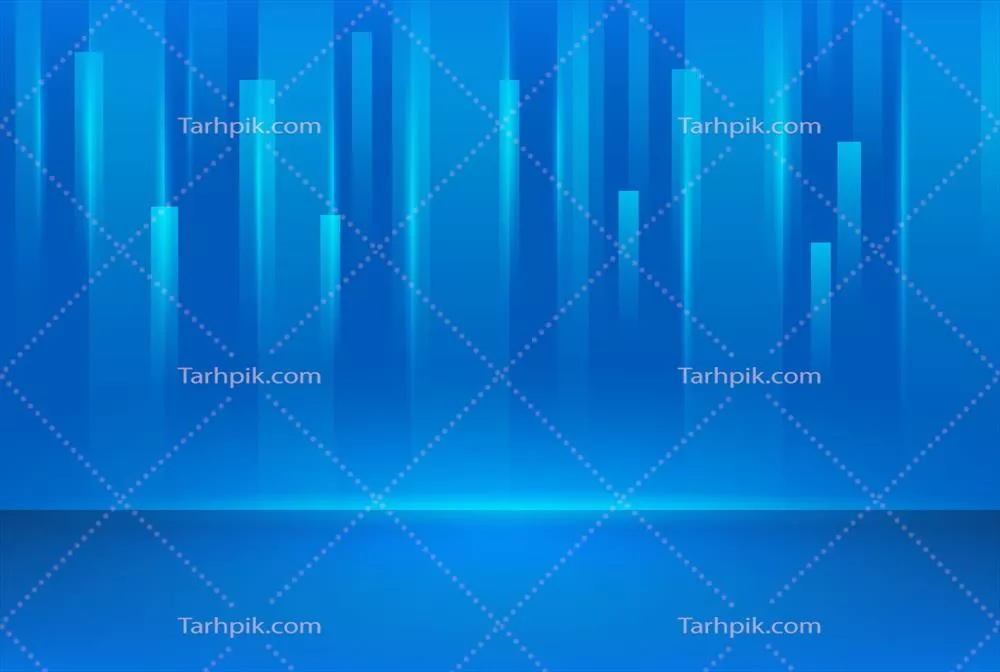 پسزمینه گرافیکی انتزاعی با اشکال درخشان آبی و طراحی وکتور