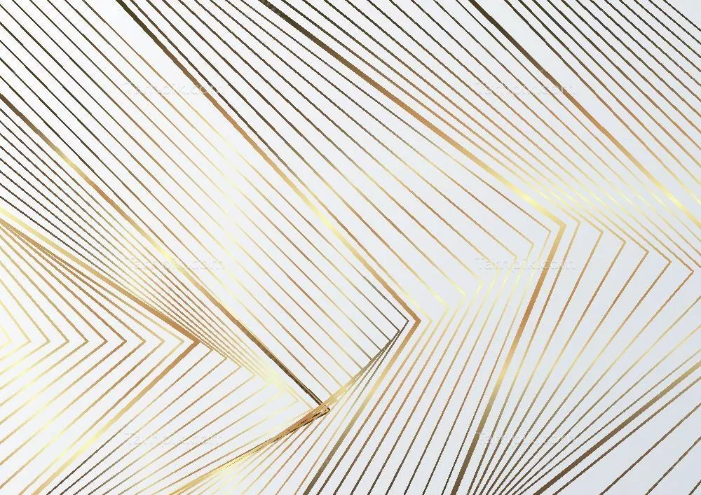 وکتور مثلثهای انتزاعی با خطوط طلایی لوکس بر روی پسزمینه سفید