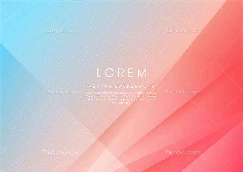 وکتور پسزمینه لایهای هندسی انتزاعی با رنگهای آبی و قرمز و الگوی مایل