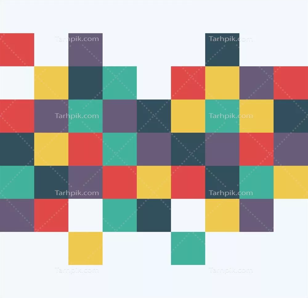 الگوی بنر با پسزمینه مکعبهای انتزاعی به سبک رترو و وکتور