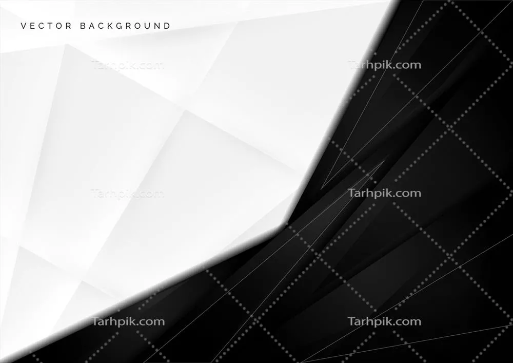 وکتور طراحی الگوی انتزاعی با پسزمینه مثلثهای هندسی سیاه و سفید برای پوستر و ارائههای کسب و کار