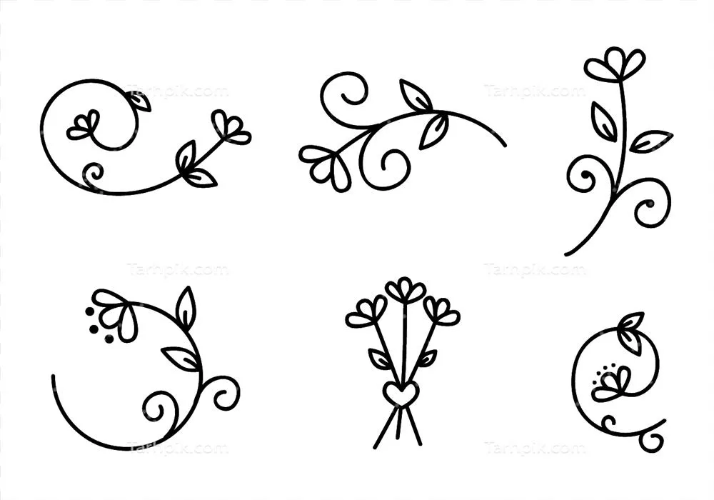 تصویری وکتوری از عناصر گلدار که برای پروژههای شما ایدهآل است