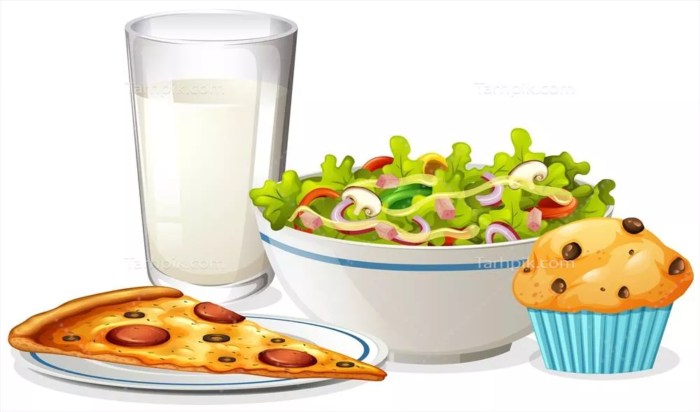 وکتور تصویری از ست ناهاری با زمینه سفید و طراحی جذاب