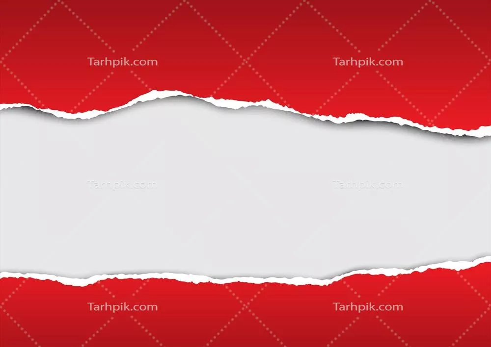 وکتور پس‌زمینه انتزاعی سفید و قرمز با طراحی کاغذ پاره شده
