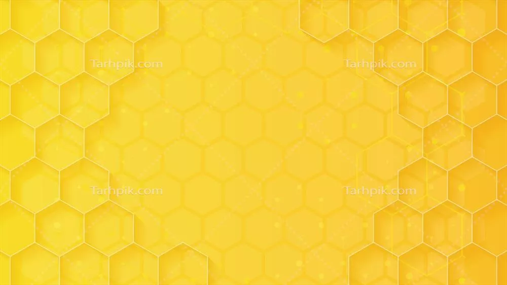 وکتور انتزاعی زرد و شش ضلعی با الگوی کندو عسل در نور و سایه