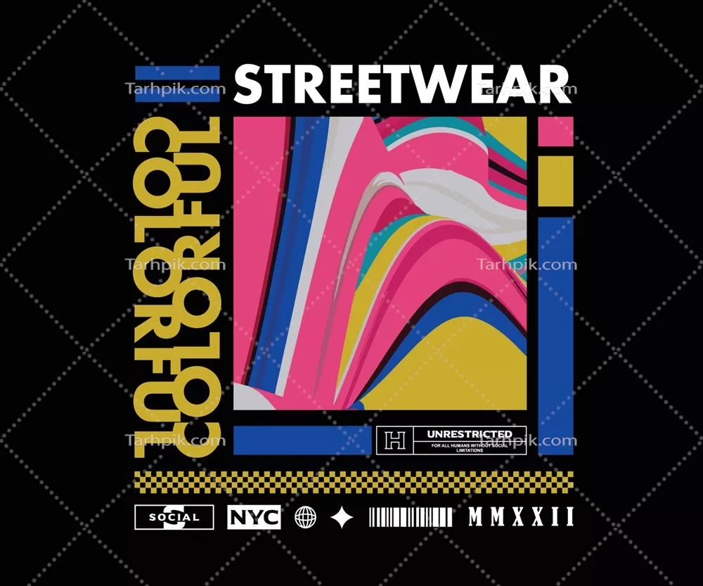وکتور طراحی گرافیکی زیبا برای تی شرتهای خیابانی و پوشاک شهری