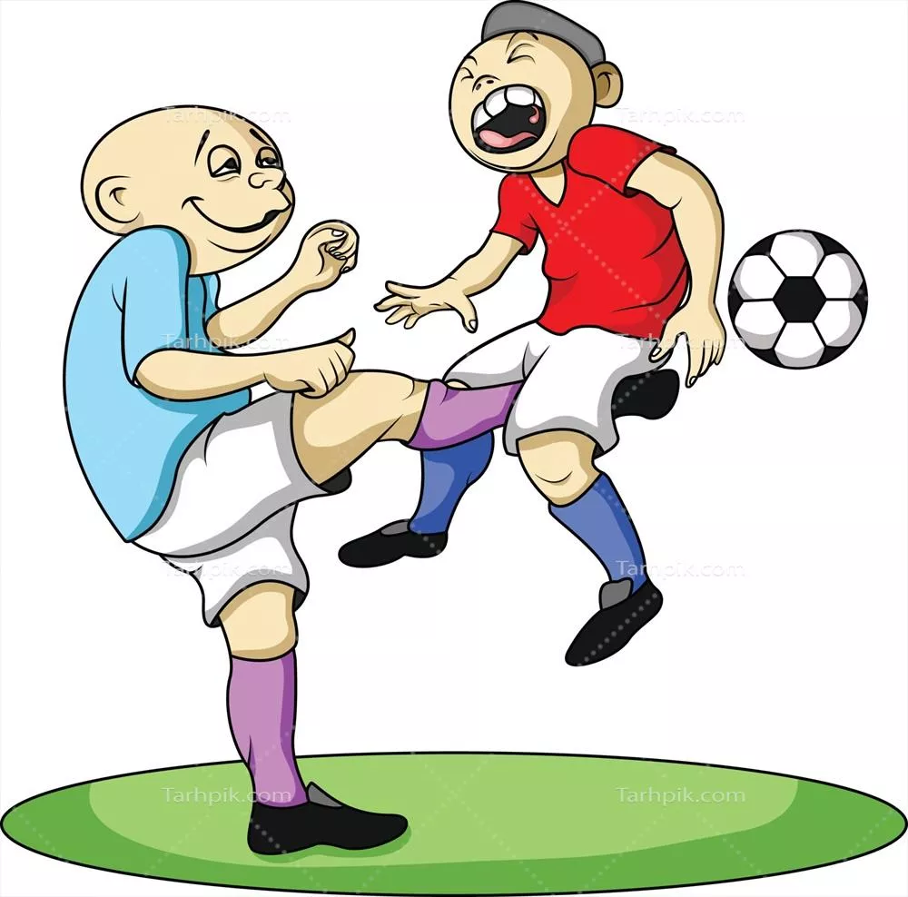 وکتور بازیکن فوتبال به طور تصادفی در بازی به اندام تناسلی حریف ضربه میزند