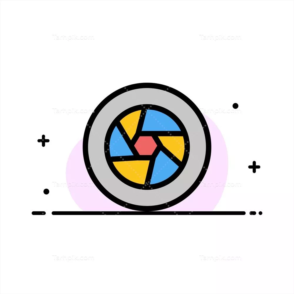 وکتور لوگوی سینما با طراحی فلت و خطوط پر شده برای صنعت فیلم و عکاسی