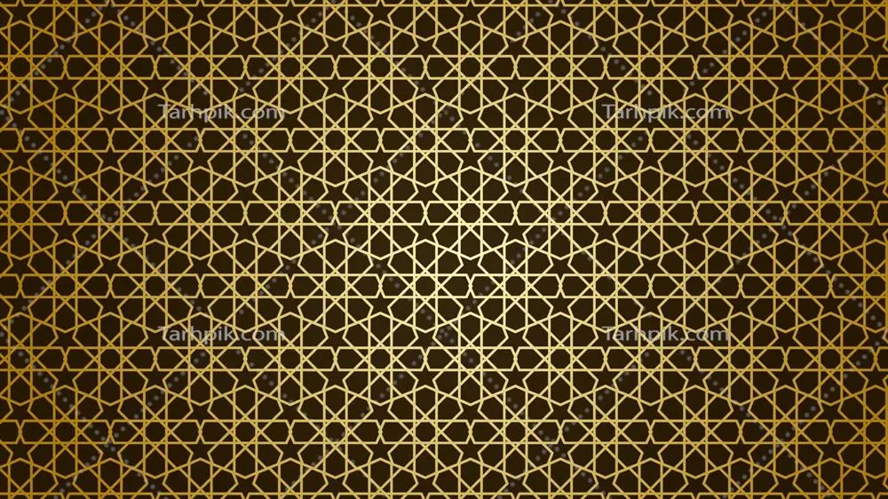 پس‌زمینه الگوی عربی اسلامی با تزئینات طلایی و وکتور خیره‌کننده