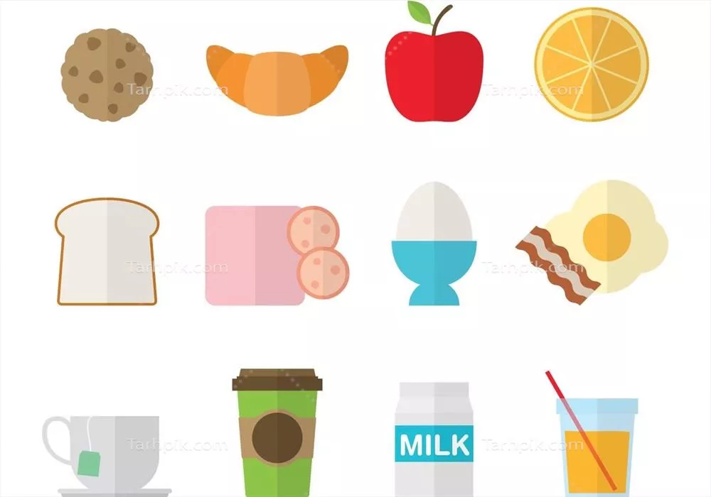 وکتور آیا برای صبحانه آمادهاید؟ فراموش نکنید که مهمترین وعده غذایی روز را با این ست رنگارنگ شامل ژامبون، تخممرغ و غذاهای صبحانه کلاسیک آماده کنید!