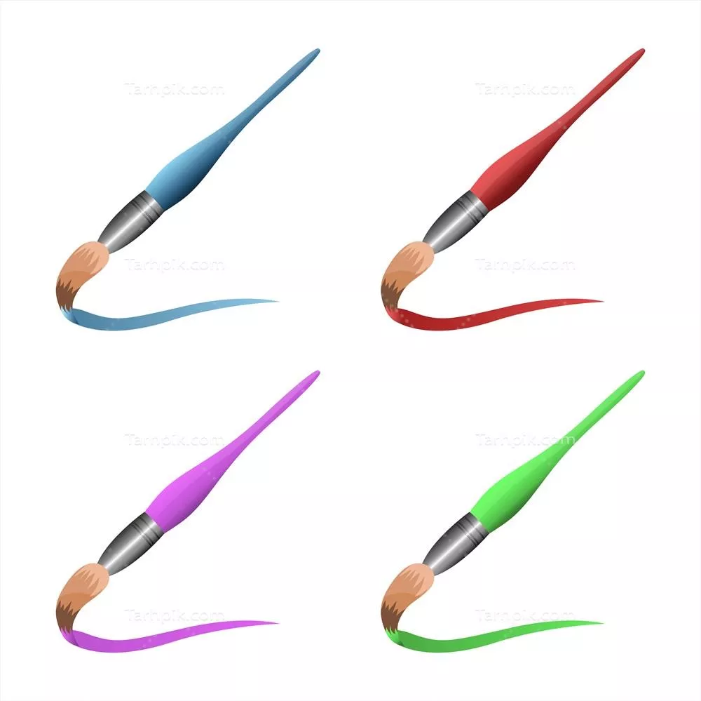 وکتور هنرمند و قلم موی نقاشی جداشده بر روی پسزمینه سفید