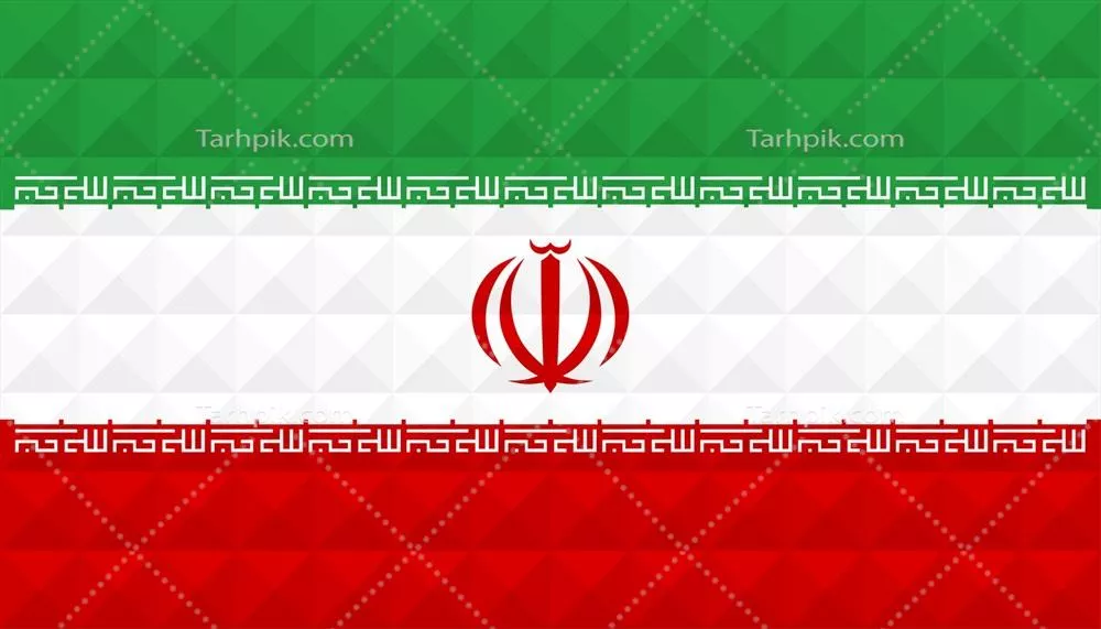 وکتور طراحی هنری پرچم ایران با مفاهیم هندسی و امواج خلاقانه