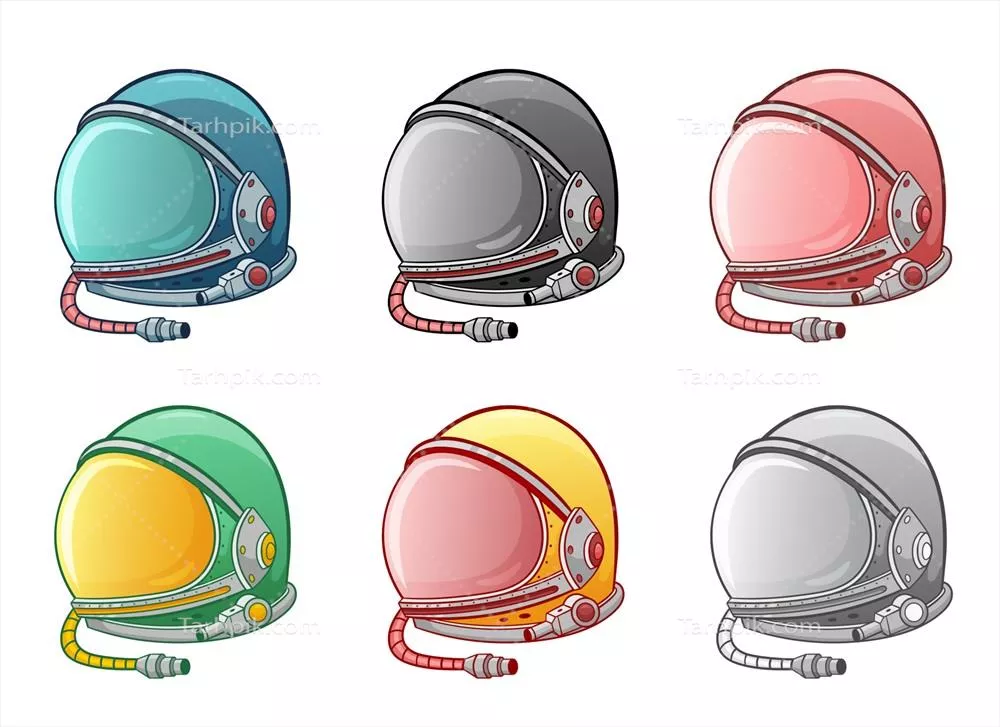 طراحی و تصویرسازی وکتوری کلاه فضایی با پسزمینه جداگانه