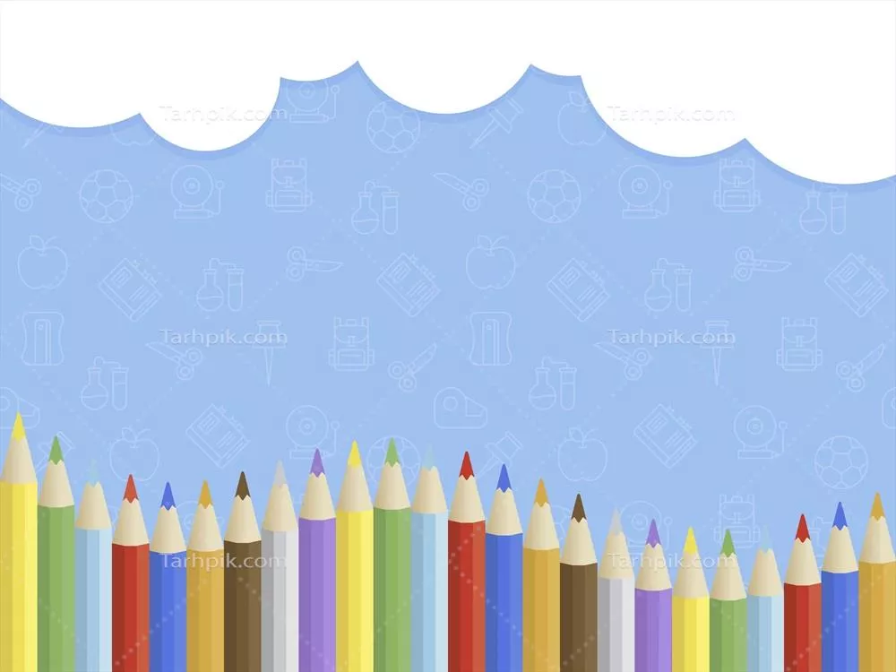 وکتور طرح پوستر مداد رنگی با طراحی ویژه برای آغاز سال تحصیلی