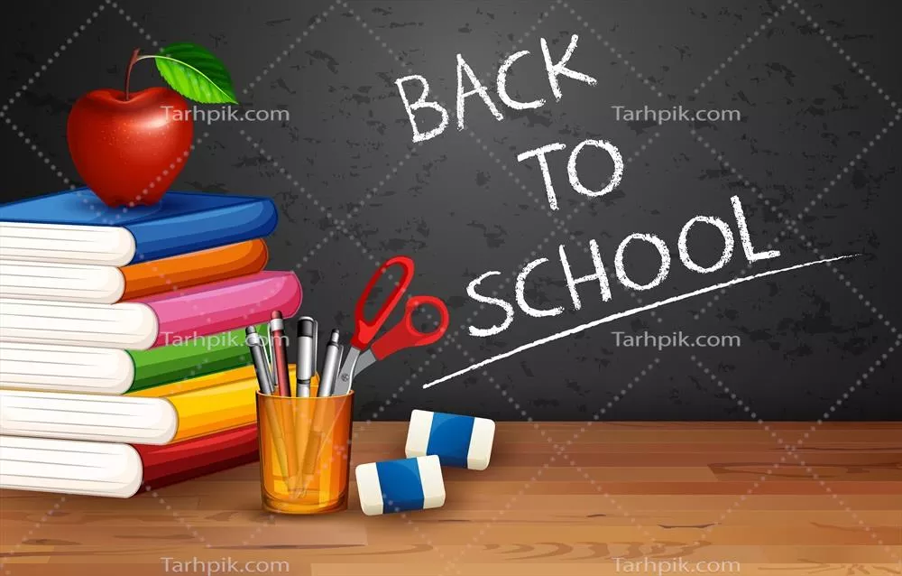 وکتور تصویری خلاقانه از مفهوم بازگشت به مدرسه با عناصر مختلف آموزشی