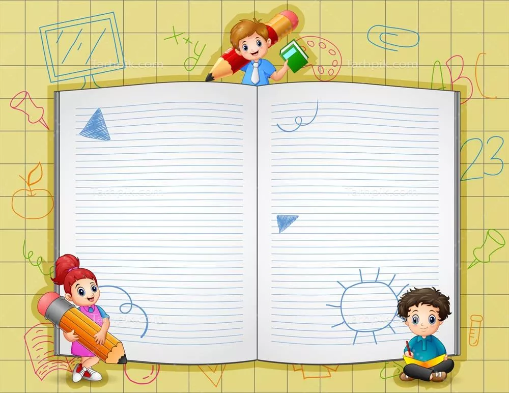 وکتور تابلوی بازگشایی مدارس با تصاویر کودکان شاد و پرانرژی