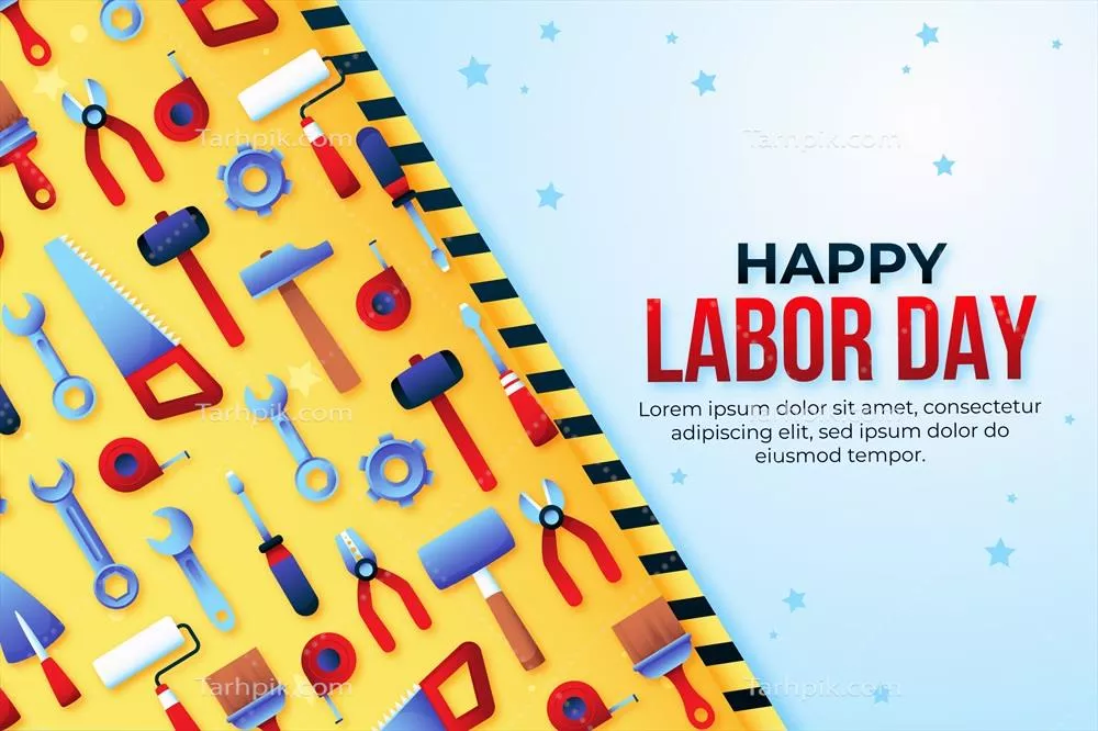 تصویر وکتور جشن روز کارگر در ایالات متحده آمریکا به همراه پسزمینه