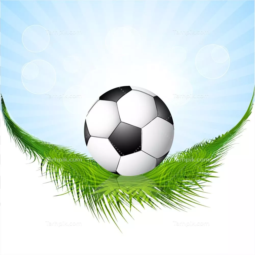 تصویر پسزمینه با توپ فوتبال و چمن به صورت وکتور
