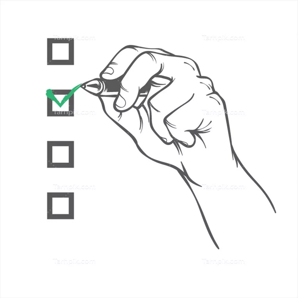 وکتور پس زمینه با طراحی دست که در حال علامت زدن جعبه است